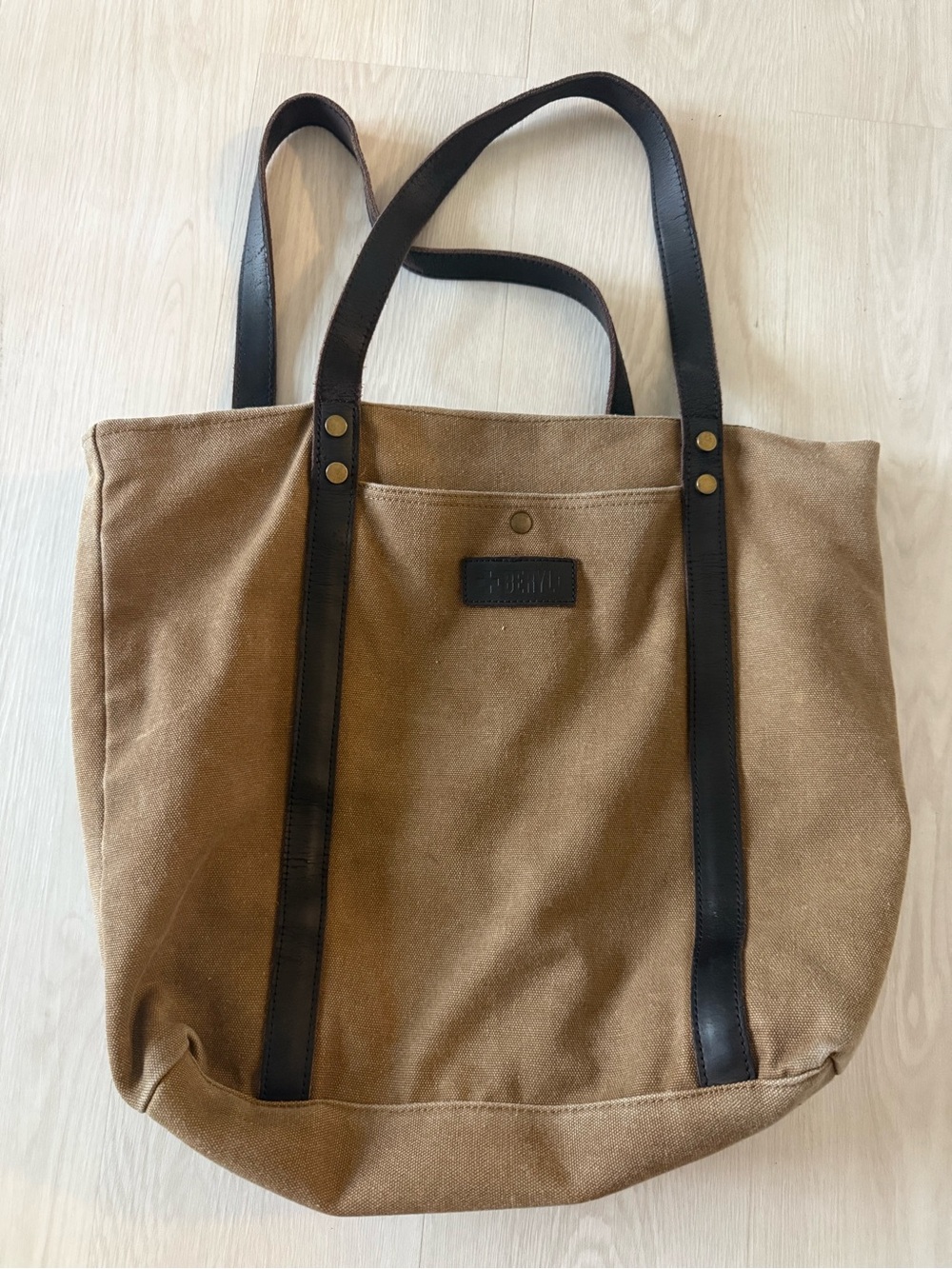 Beryll Canvas Tote with Dark Brown Trim - Womens Tote Bag